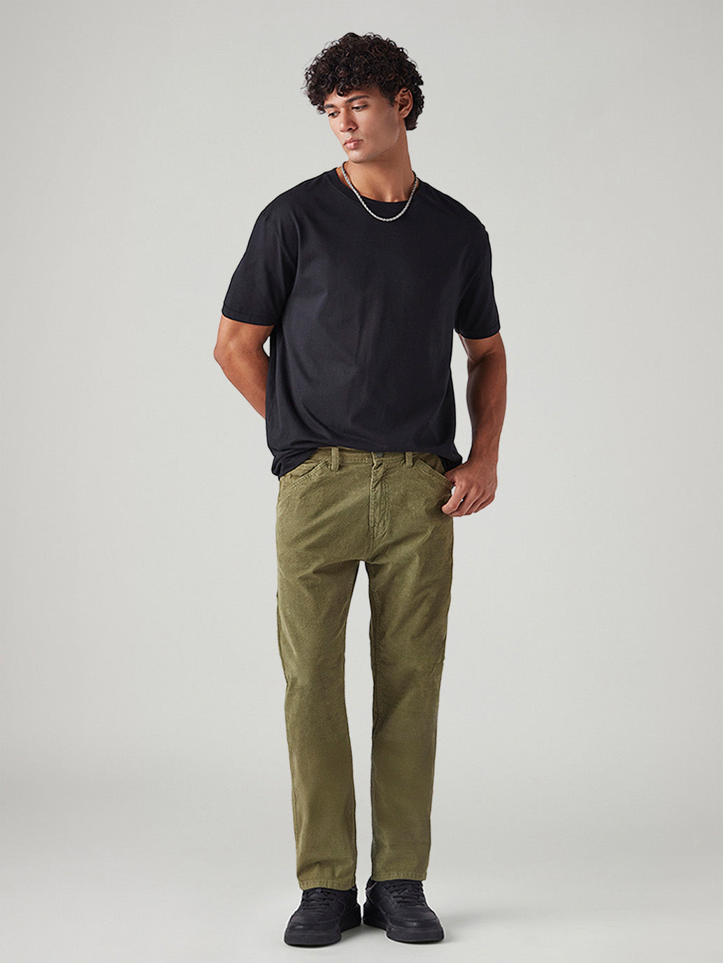 Men's 505 Olive Straight Fit Mid Rise Corduroy Cargos