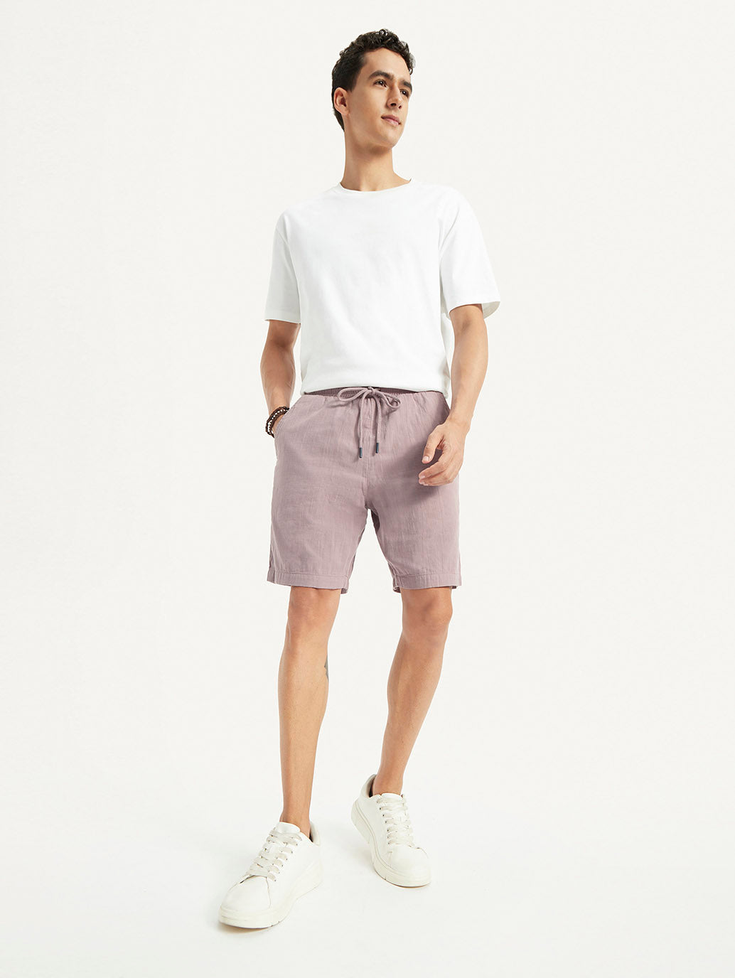 Men's Mauve Regular Fit Shorts