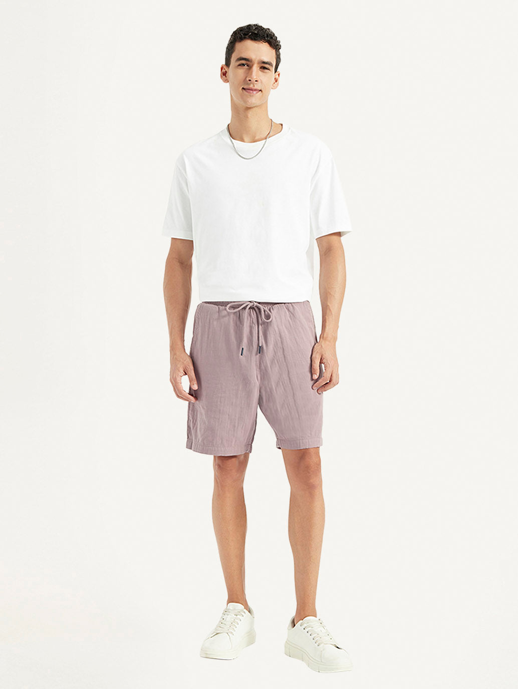 Men's Mauve Regular Fit Shorts - 29b9793e-93a1-46ba-b6a8-17951aa67ded View