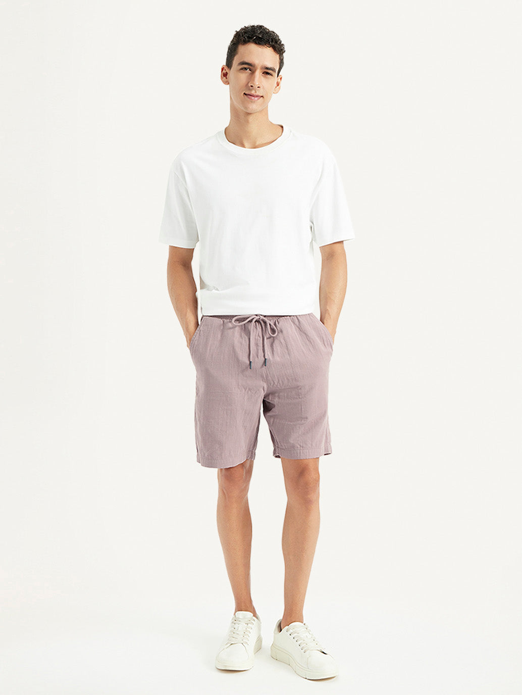 Men's Mauve Regular Fit Shorts - 8c7b1ba0-bad7-401b-ab79-f3e6ff0daeec View