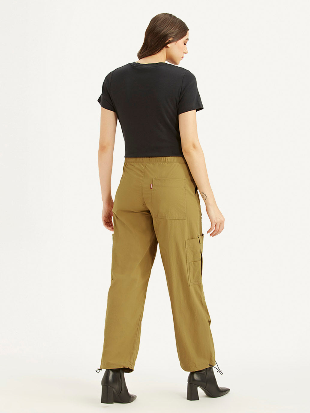 Women's Mid Rise Loose Fit Baggy Dad Cargo Trousers - b54f225b-6119-472f-89f0-392dcd3d0d51 View