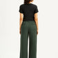 Women's High Rise Olive Loose Fit Trousers - Back View