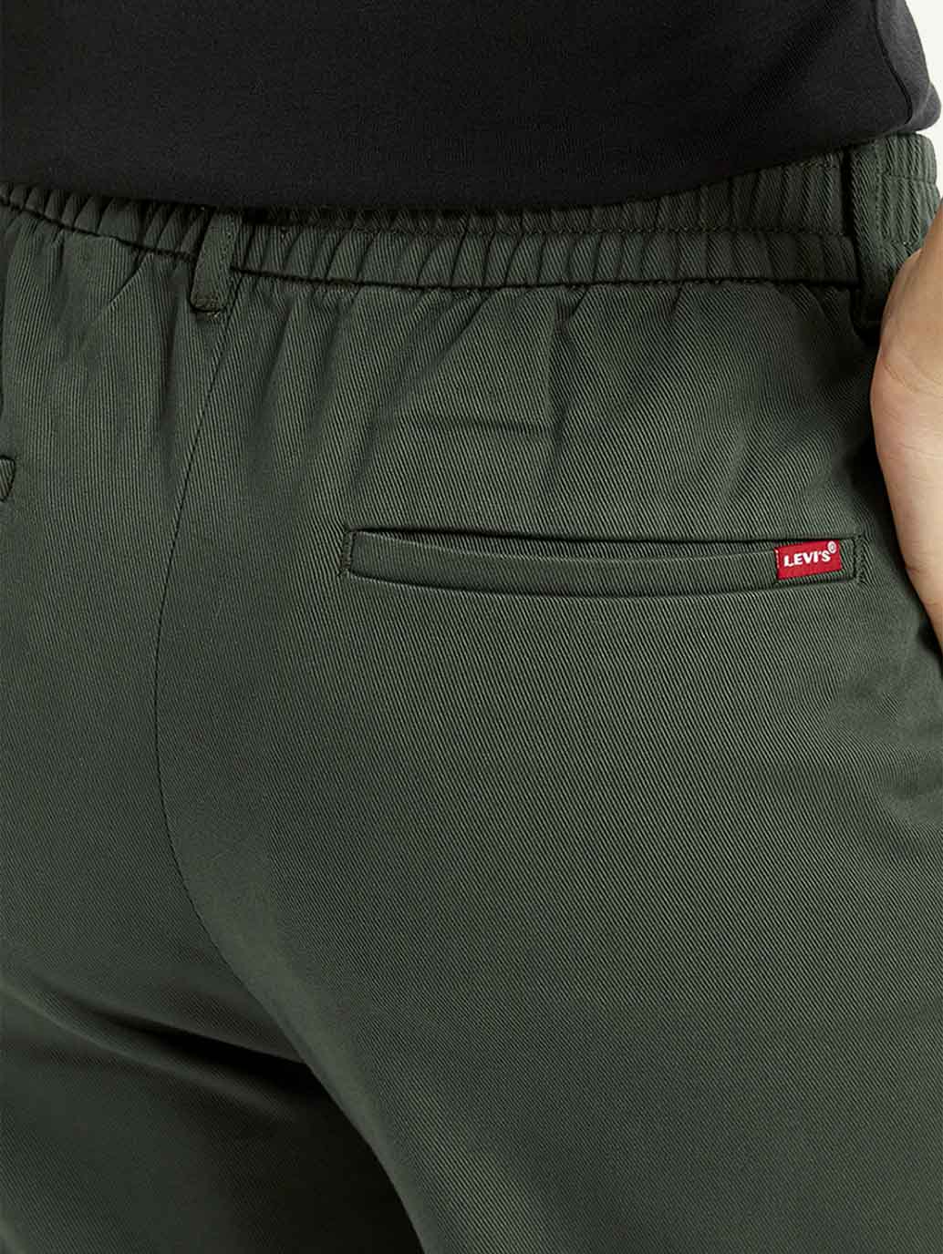 Women's High Rise Olive Loose Fit Trousers - Detail View