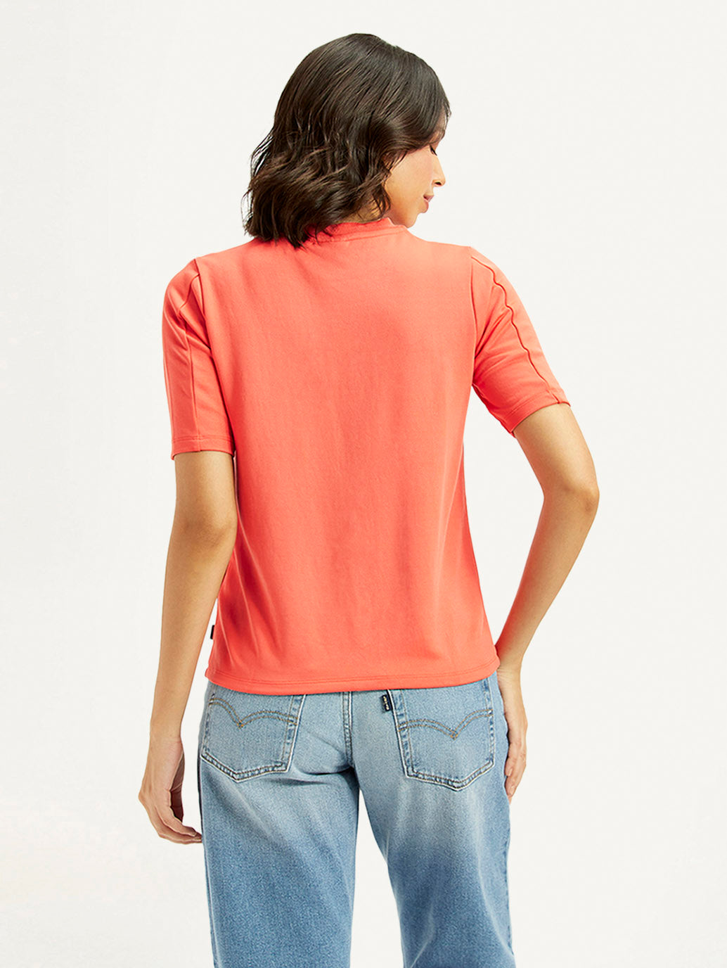 Women's Printed Regular Fit T-Shirt - back View