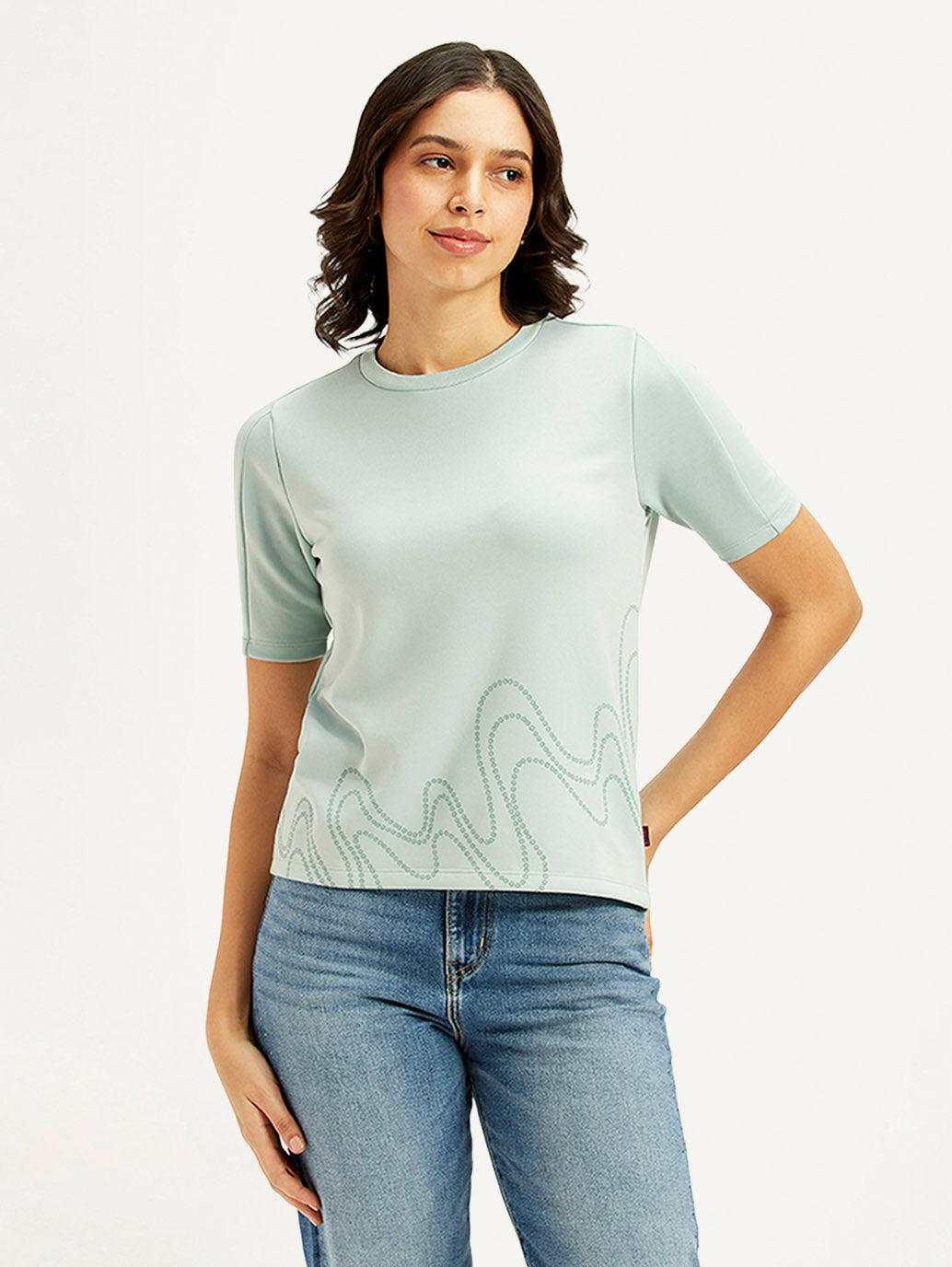 Women's Printed Regular Fit T-Shirt - Front View