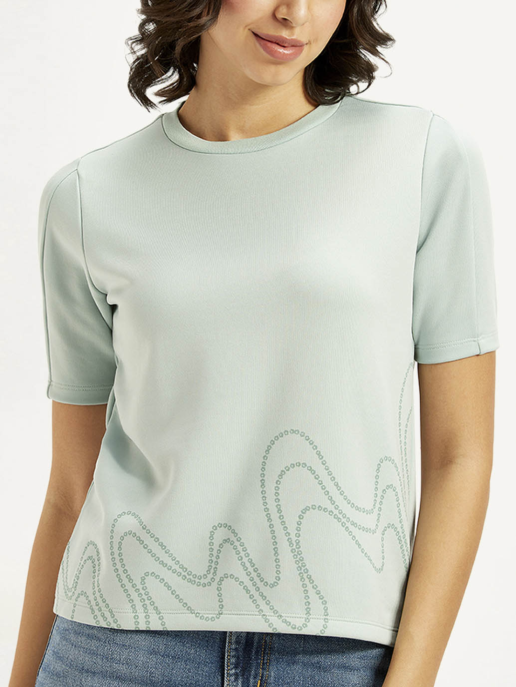 Women's Printed Regular Fit T-Shirt - Detail View