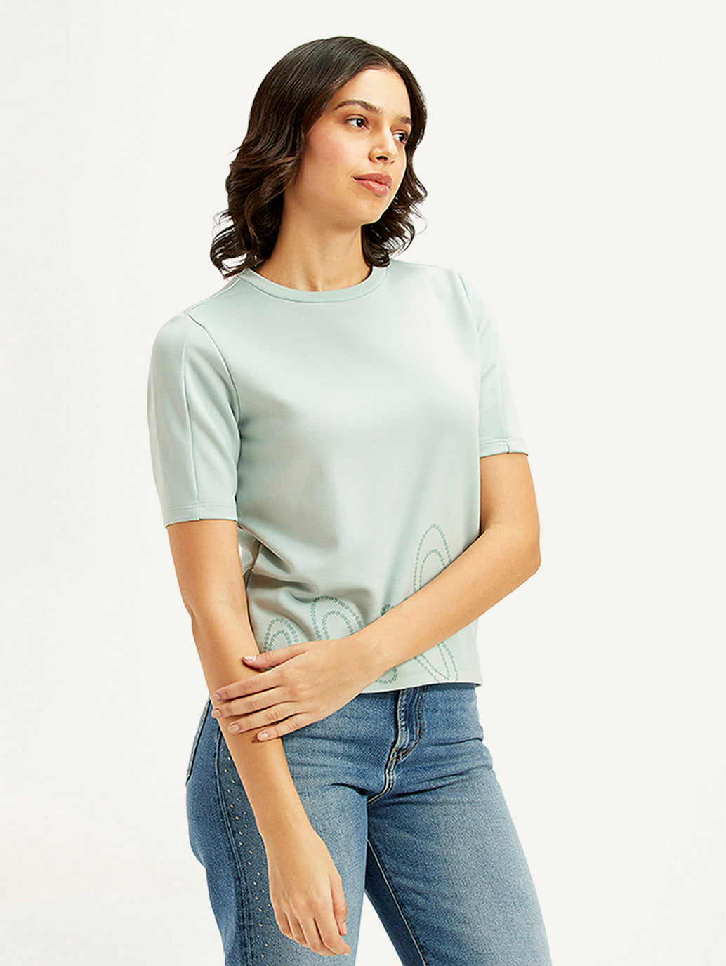 Women's Printed Regular Fit T-Shirt - Side View