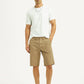 Men's Beige Tapered Fit Mid Rise Shorts - Styleshot View