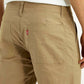 Men's Beige Tapered Fit Mid Rise Shorts - Detail View