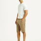 Men's Beige Tapered Fit Mid Rise Shorts - Side View
