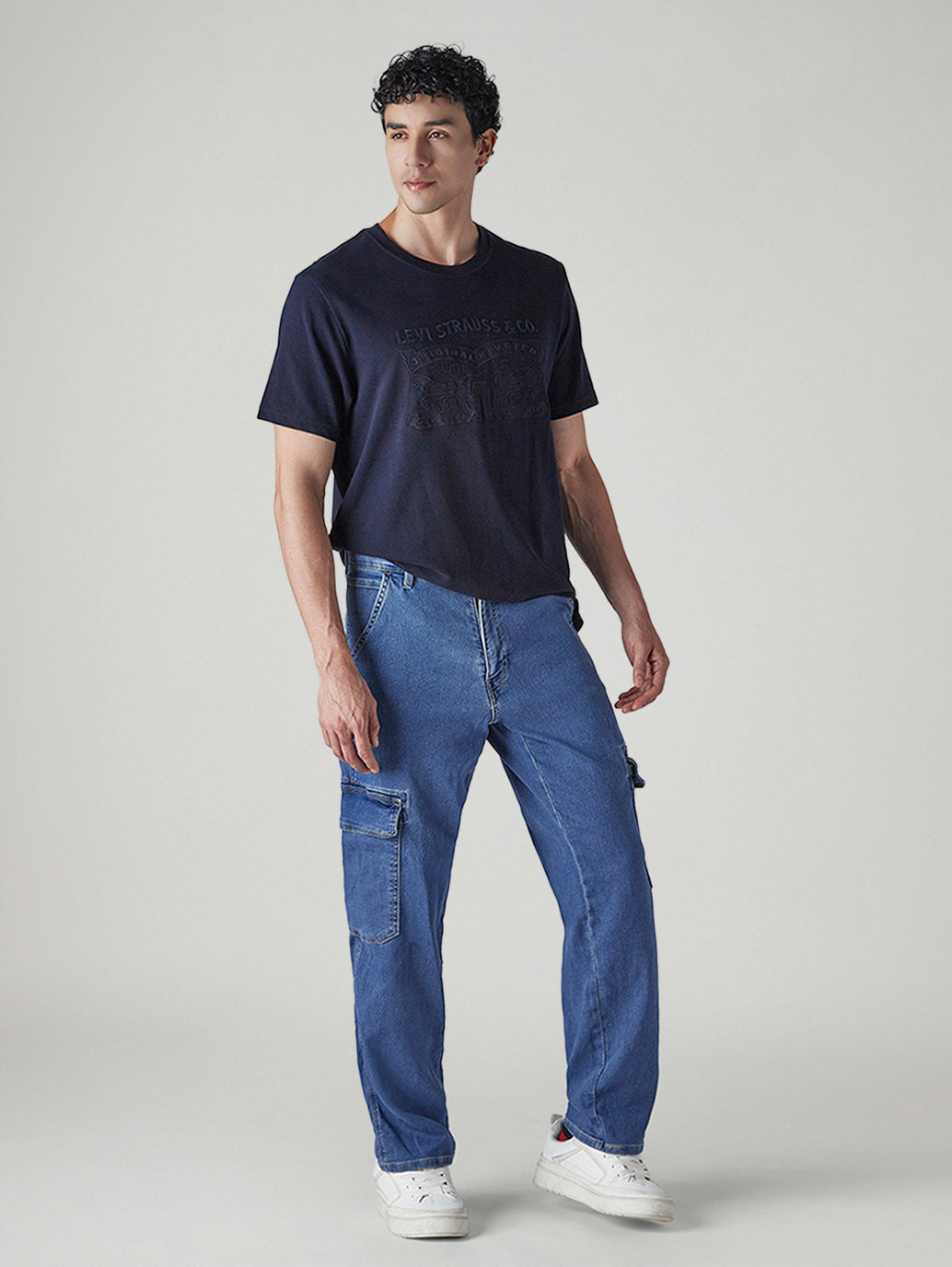 Men's 568 Indigo Loose Fit Mid Rise Cargos