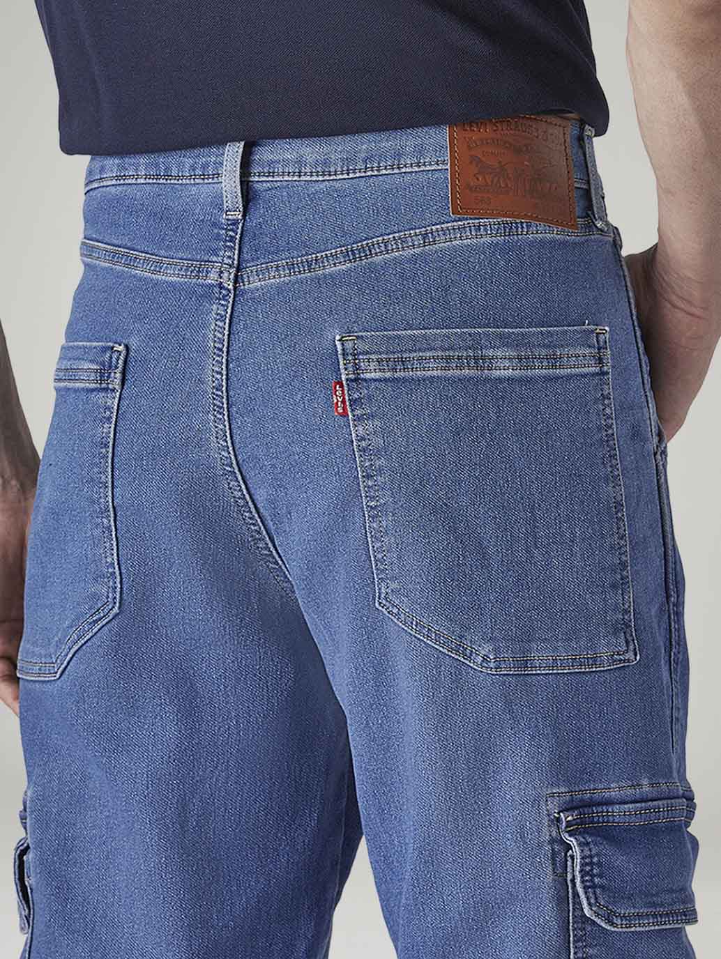 Men's 568 Indigo Loose Fit Mid Rise Cargos - 20 View