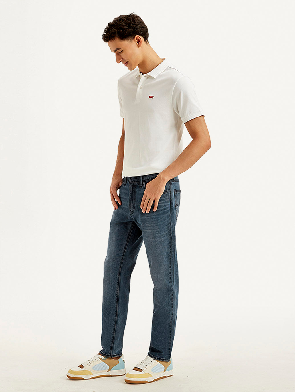 Men's 511 Blue Slim Fit Mid Rise Jeans - Side View