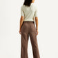 Women's Brown Loose Fit Mid Rise Trousers - Back View