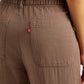 Women's Brown Loose Fit Mid Rise Trousers - Detail View