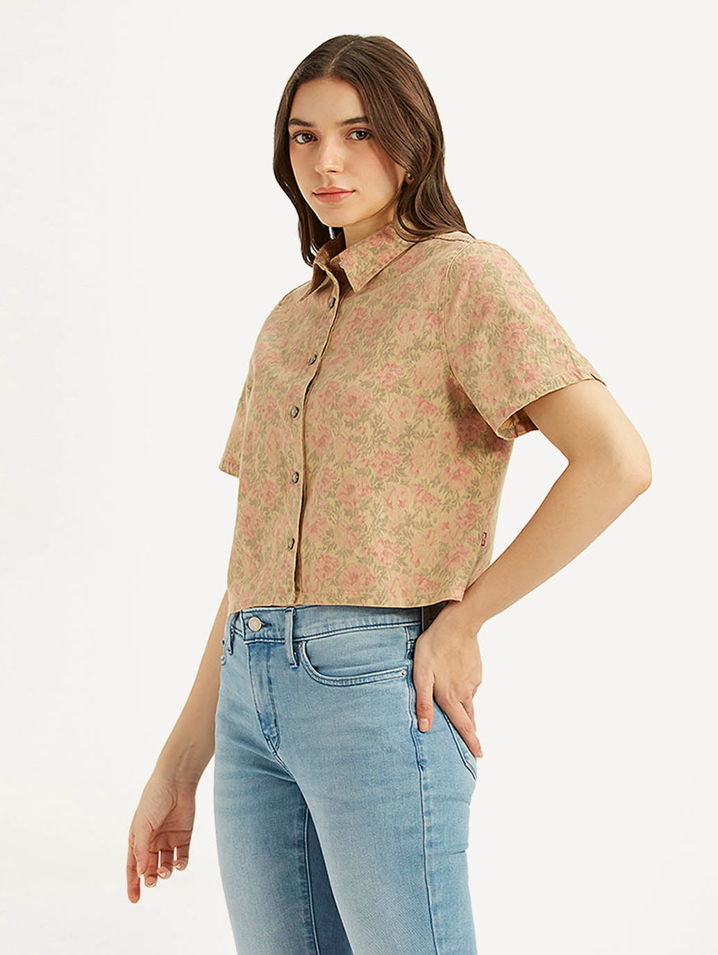 Women's Floral Spread Collar Shirt - 9b1140c5-b585-4fa7-8f36-2dd834bf6cfe View