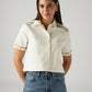 Women's Embroidered Off White Spread Collar Shirt - Styleshot View