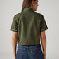 Women's Embroidered Olive Green Spread Collar Shirt - Back View