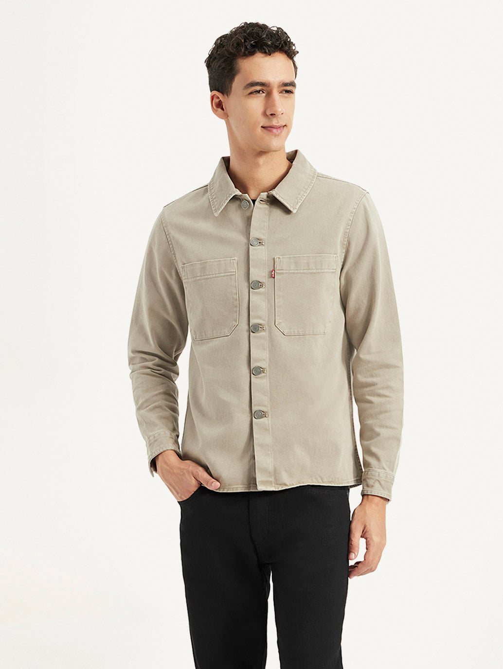 Men's Solid Regular Fit Shirt - Front View