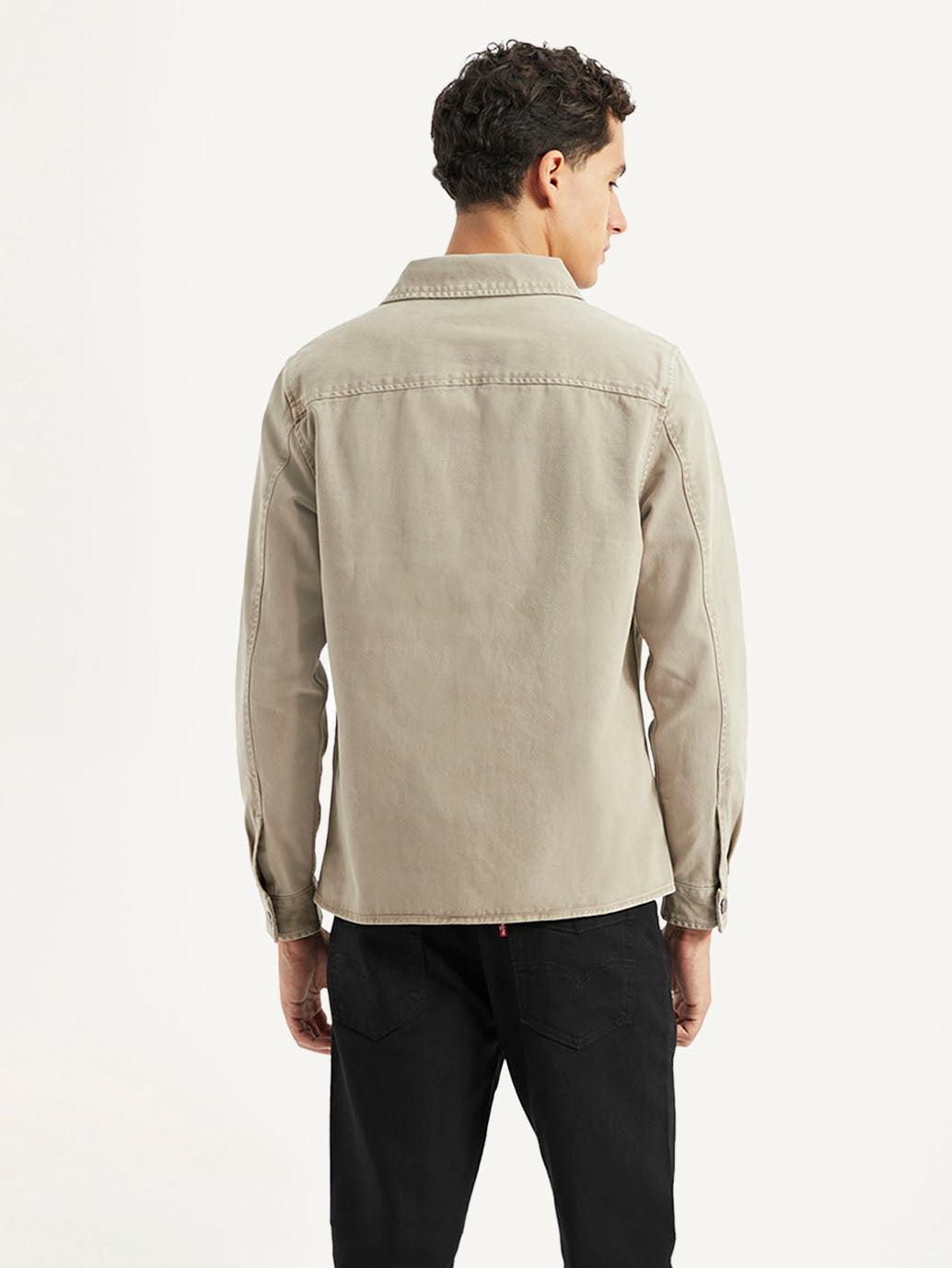 Men's Solid Regular Fit Shirt - Back View