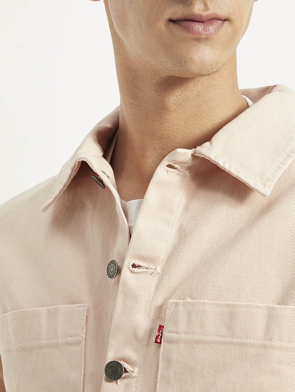 Men's Solid Dyed Spread Collar Jacket - 50d4731a-6607-43a8-acfc-5fc014fd486a View