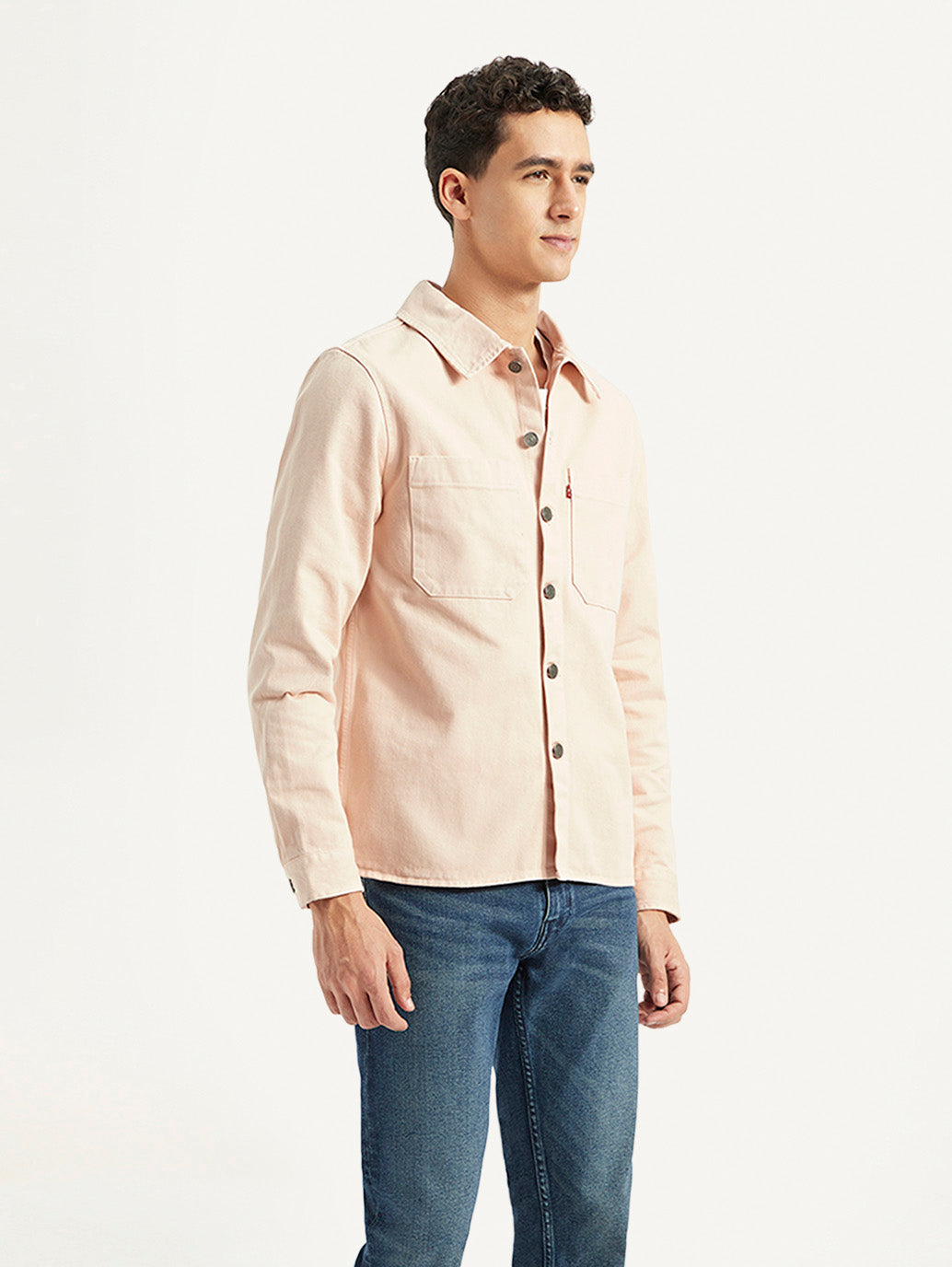 Men's Solid Dyed Spread Collar Jacket - 45a858fc-50e6-4881-937e-0931a3d10ecd View