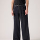 Men's Dark Indigo Twisted Baggy Fit Mid Rise Jeans - Front View
