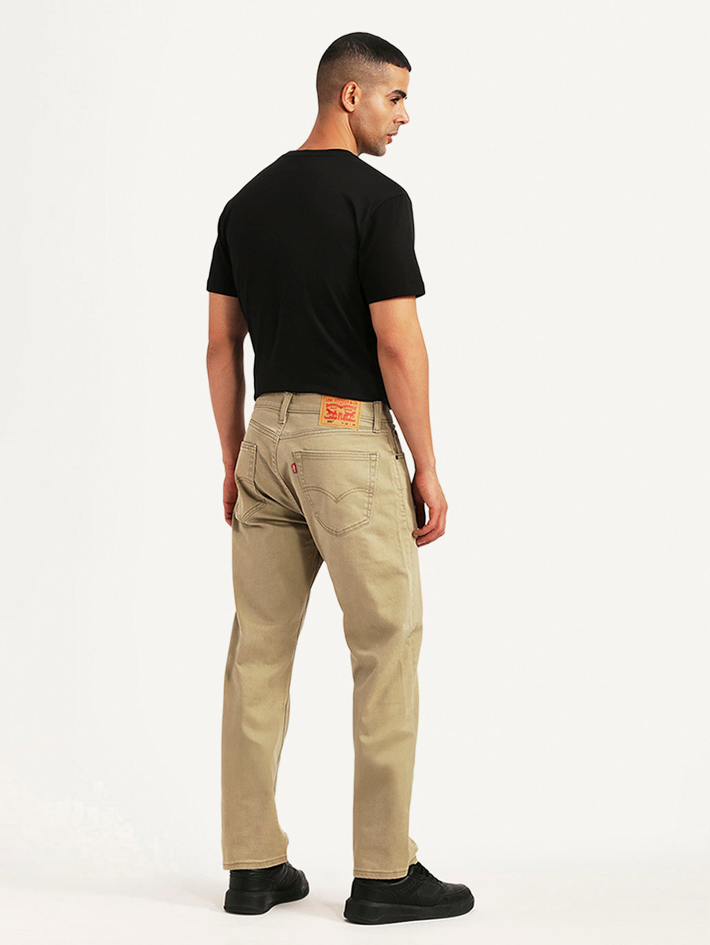 Men's 541 Khaki Athletic Tapered Fit Mid Rise Selvedge Chinos - Back View