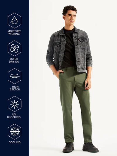 Men's Olive Slim Fit Tech Pant Chinos