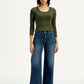 Women's 318 Dark Indigo Flared Fit Mid Rise Jeans - Front View