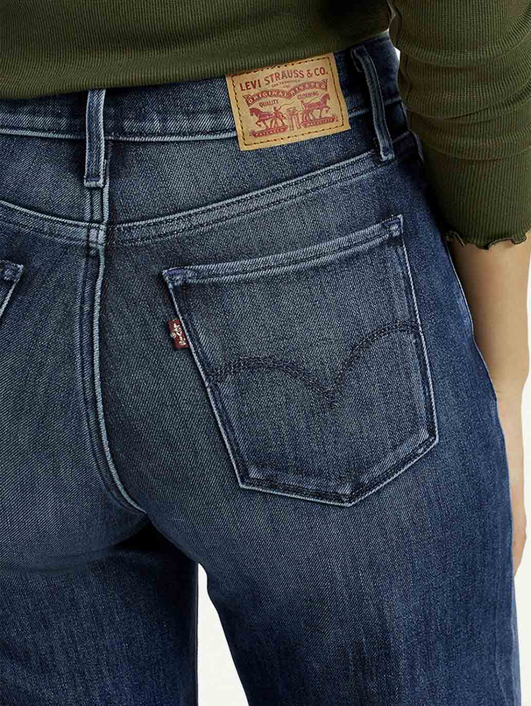 Women's 318 Dark Indigo Flared Fit Mid Rise Jeans - Detail View