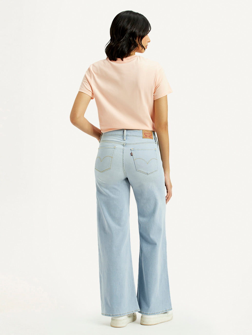 Women's 318 Light Indigo Flared Fit Mid Rise Jeans - Back View