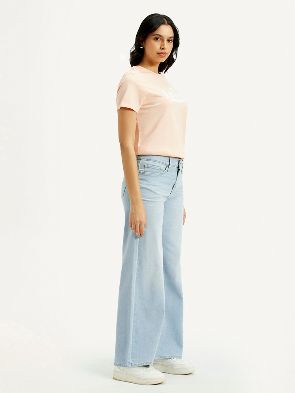 Women's 318 Light Indigo Flared Fit Mid Rise Jeans - Side View