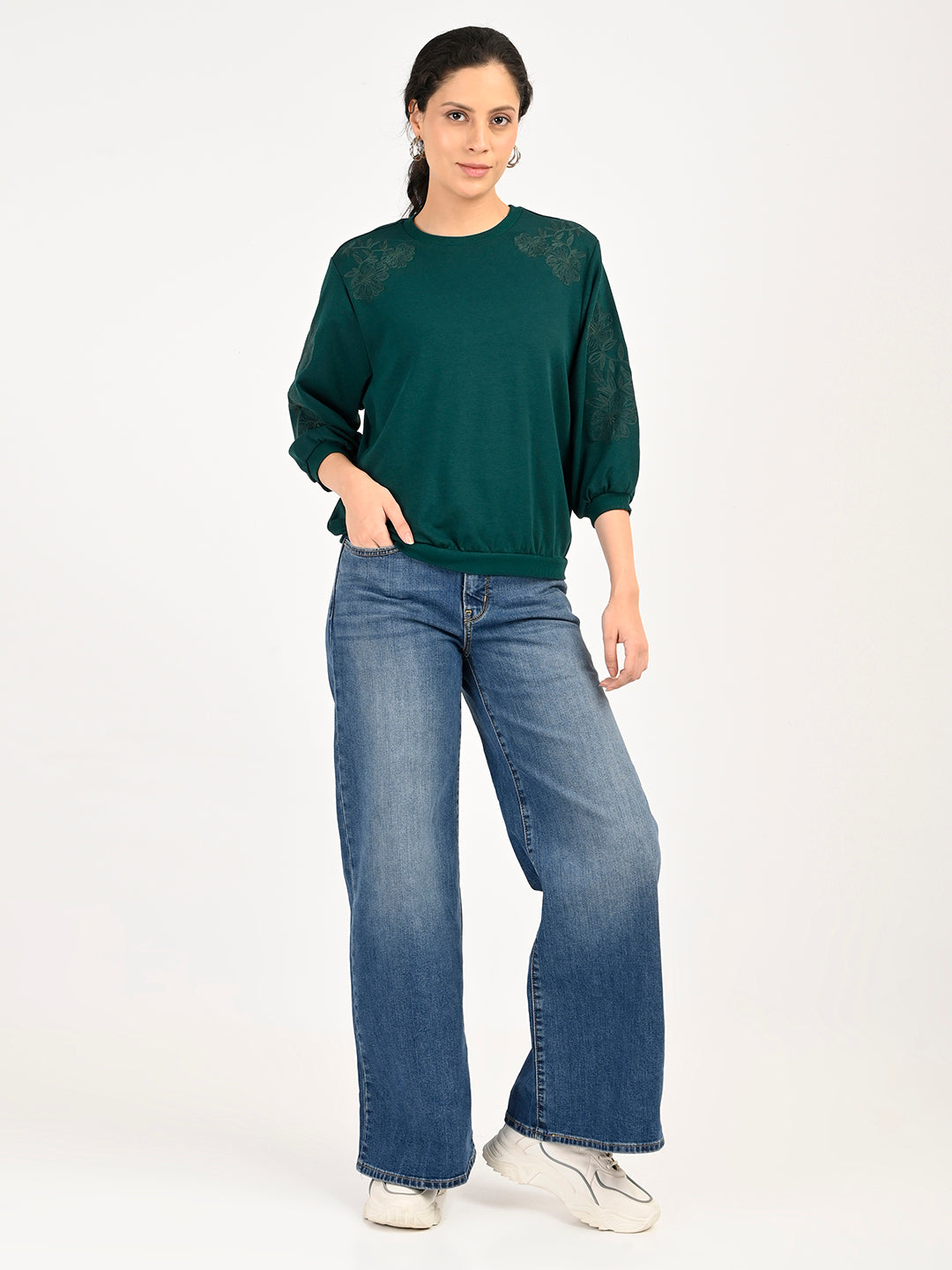 Women's 318 Blue Flared Fit Mid Rise Jeans - 6 View