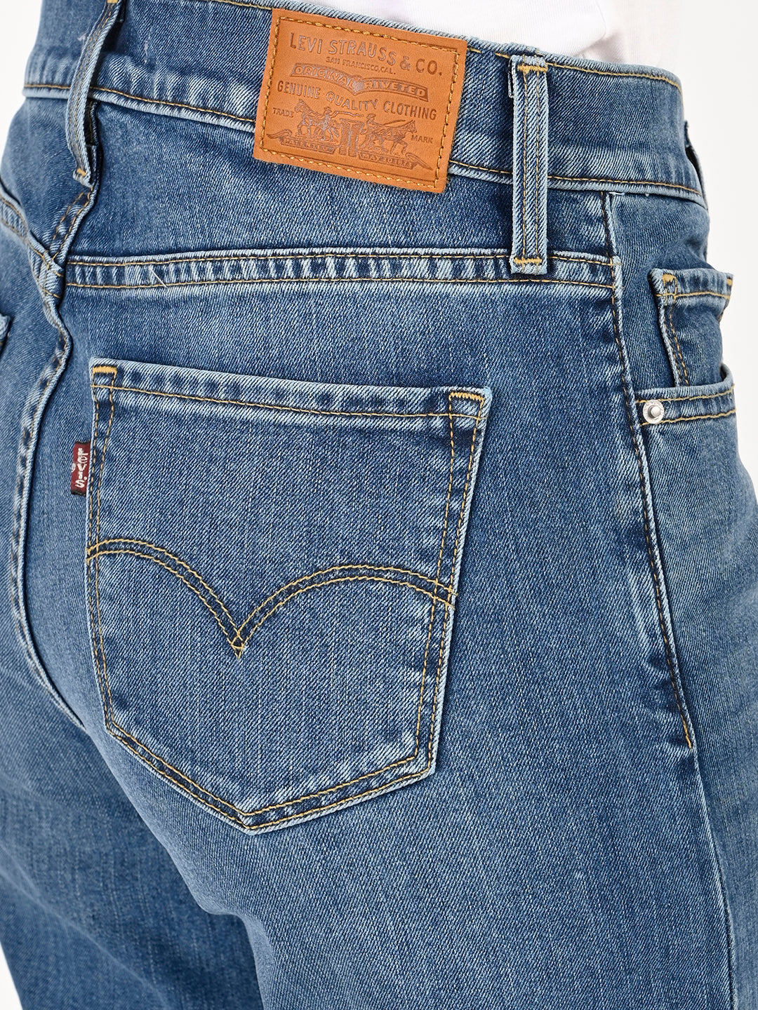 Women's 318 Blue Flared Fit Mid Rise Jeans - detail View