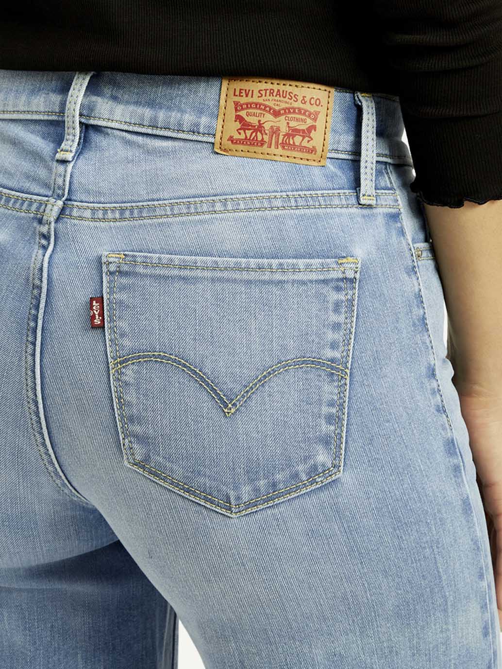 Women's 318 Light Blue Flared Fit Mid Rise Jeans - Detail View