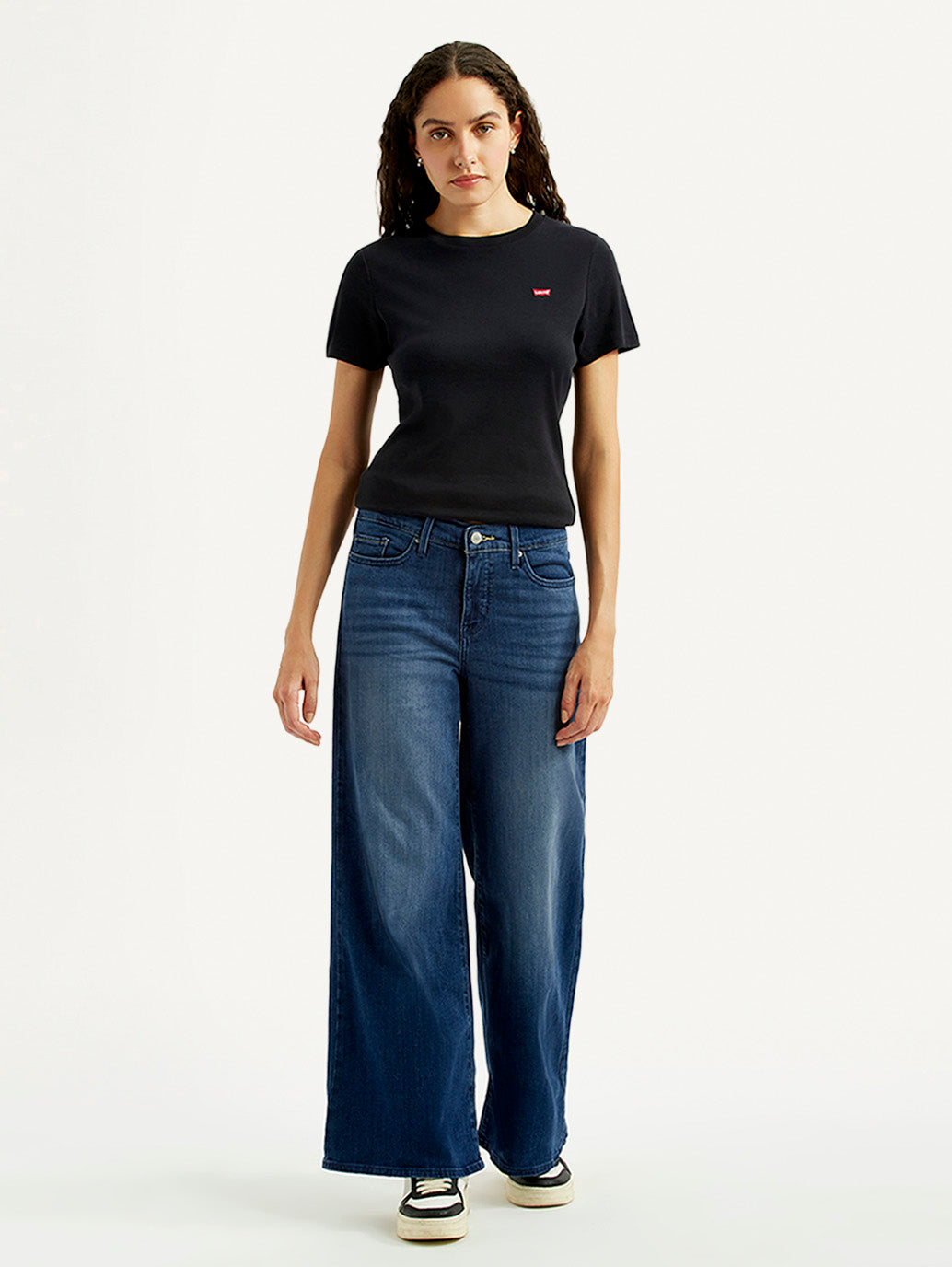 Women's 318 Blue Flared Mid Rise Jeans - Front View