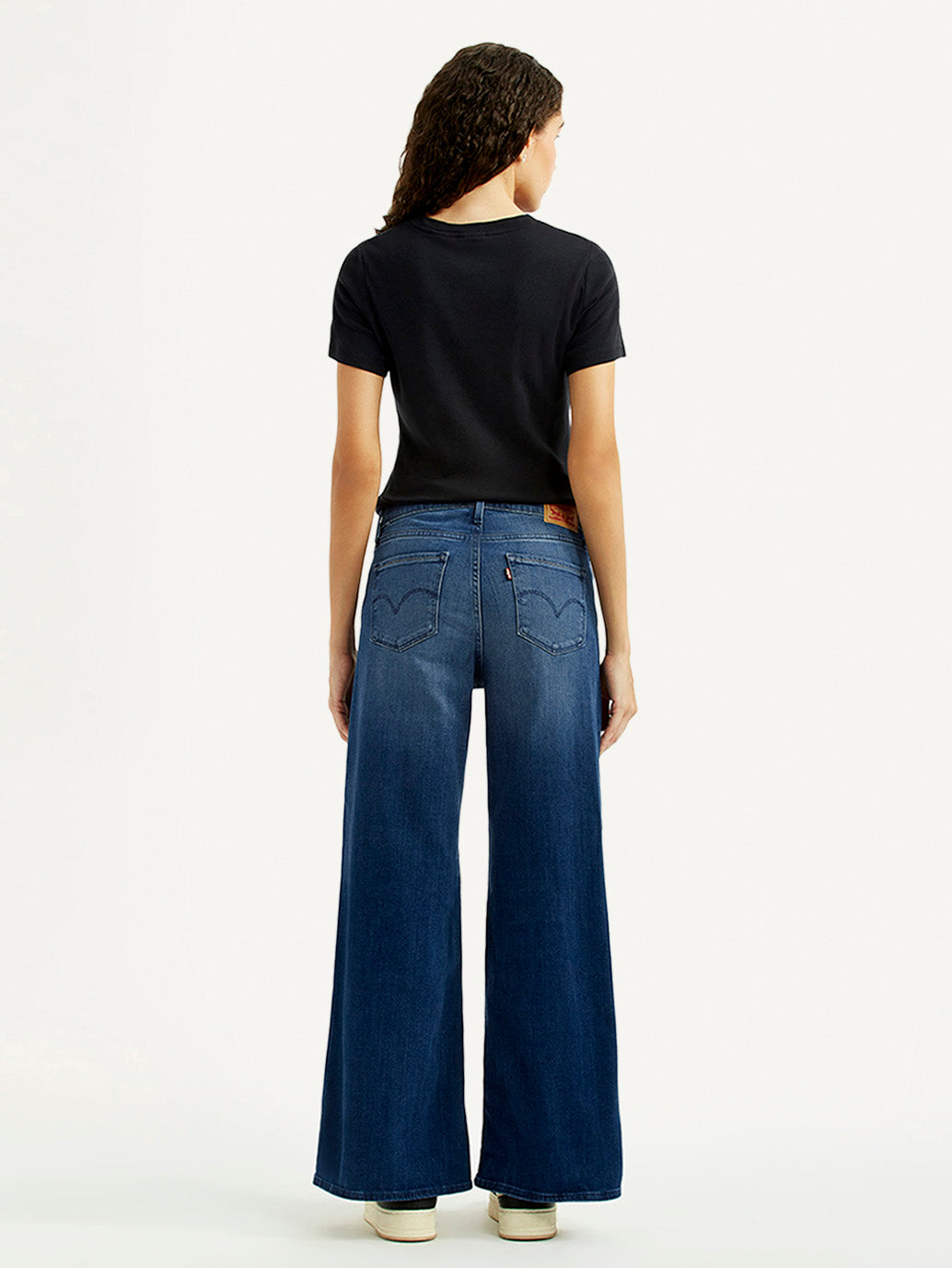 Women's 318 Blue Flared Mid Rise Jeans - Back View