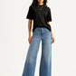 Women's 318 Med Indigo Shaping Wide Leg Fit Mid Rise Jeans - Styleshot View
