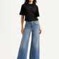 Women's 318 Med Indigo Shaping Wide Leg Fit Mid Rise Jeans - Front View