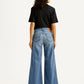 Women's 318 Med Indigo Shaping Wide Leg Fit Mid Rise Jeans - Back View