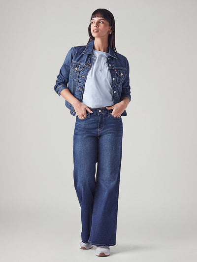 levi's Women's 318 Blue Wide Leg Fit Mid Rise Jeans-picture-22