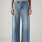 Women's 318 Light Indigo Shaping Wide Leg Fit Mid Rise Jeans - Front View