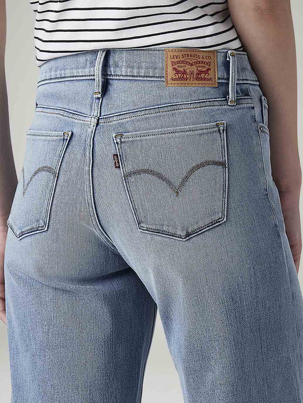 Women's 318 Light Indigo Shaping Wide Leg Fit Mid Rise Jeans - 20 View