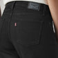 Women's 318 Black Wide Leg Fit Mid Rise Jeans - Detail View