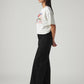 Women's 318 Black Wide Leg Fit Mid Rise Jeans - Side View