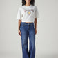 Women's 318 Blue Shaping Wide Leg Fit Mid Rise Jeans - Styleshot View