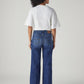 Women's 318 Blue Shaping Wide Leg Fit Mid Rise Jeans - Back View