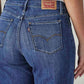 Women's 318 Blue Shaping Wide Leg Fit Mid Rise Jeans - Detail View