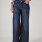 Women's 318 Dark Blue Shaping Wide Leg Fit Mid Rise Jeans - Front View